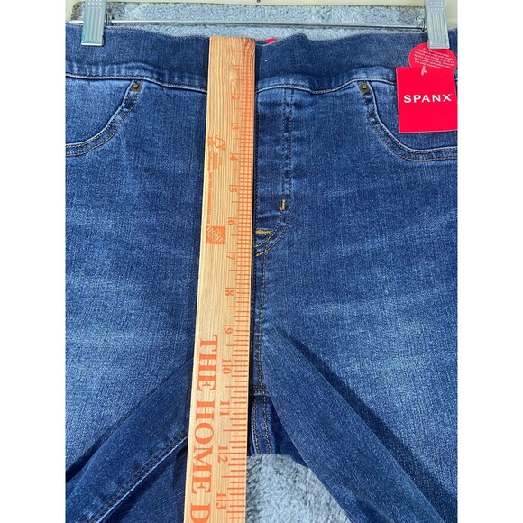 Spanx Women Distressed Skinny Jean Jeggings Pull On Pants Medium Wash Size Large - Picture 4 of 8